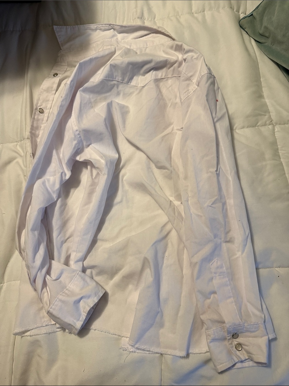 Wrangler White Western Snap Button Shirt - Picture 4 of 4